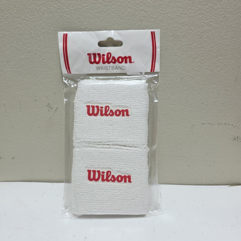 Wilson Absorbent Wristband Sweatband White, 2 Count Pack Tennis Pickleball